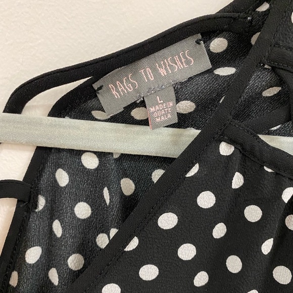 Black and White Polka Dot Romper Size Large - Picture 5 of 5